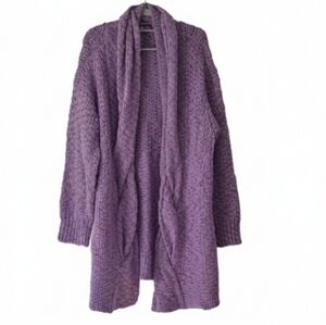 J. Jill Lavender Open-Front Cardigan